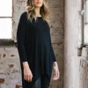 A Postcard from Brighton Flirty Long Dip Top Black