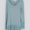 A Postcard from Brighton Lauren Long Sleeve Top Duck Egg Blue