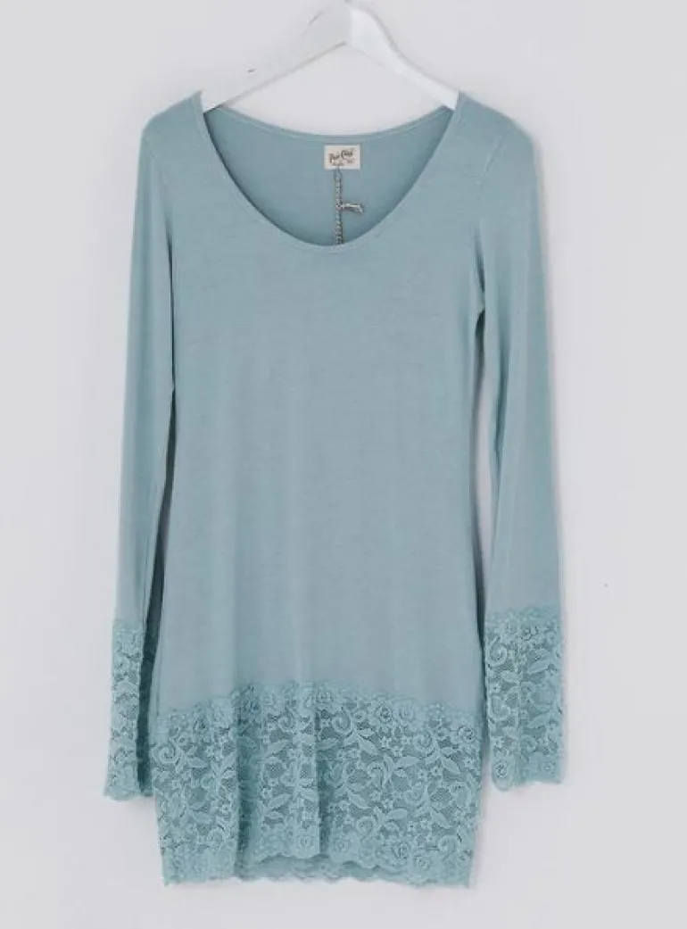 A Postcard from Brighton Lauren Long Sleeve Top Duck Egg Blue