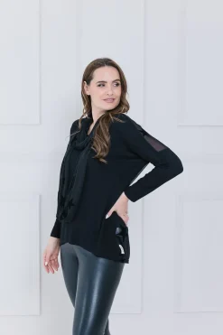 A Postcard from Brighton All Stars Chiffon Karma Top Black