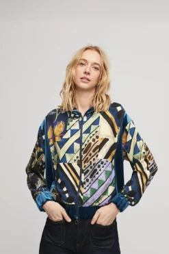 Aldo Martin Gia Printed Jacket Blue
