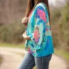AQUA NEON LEAVES KIMONO