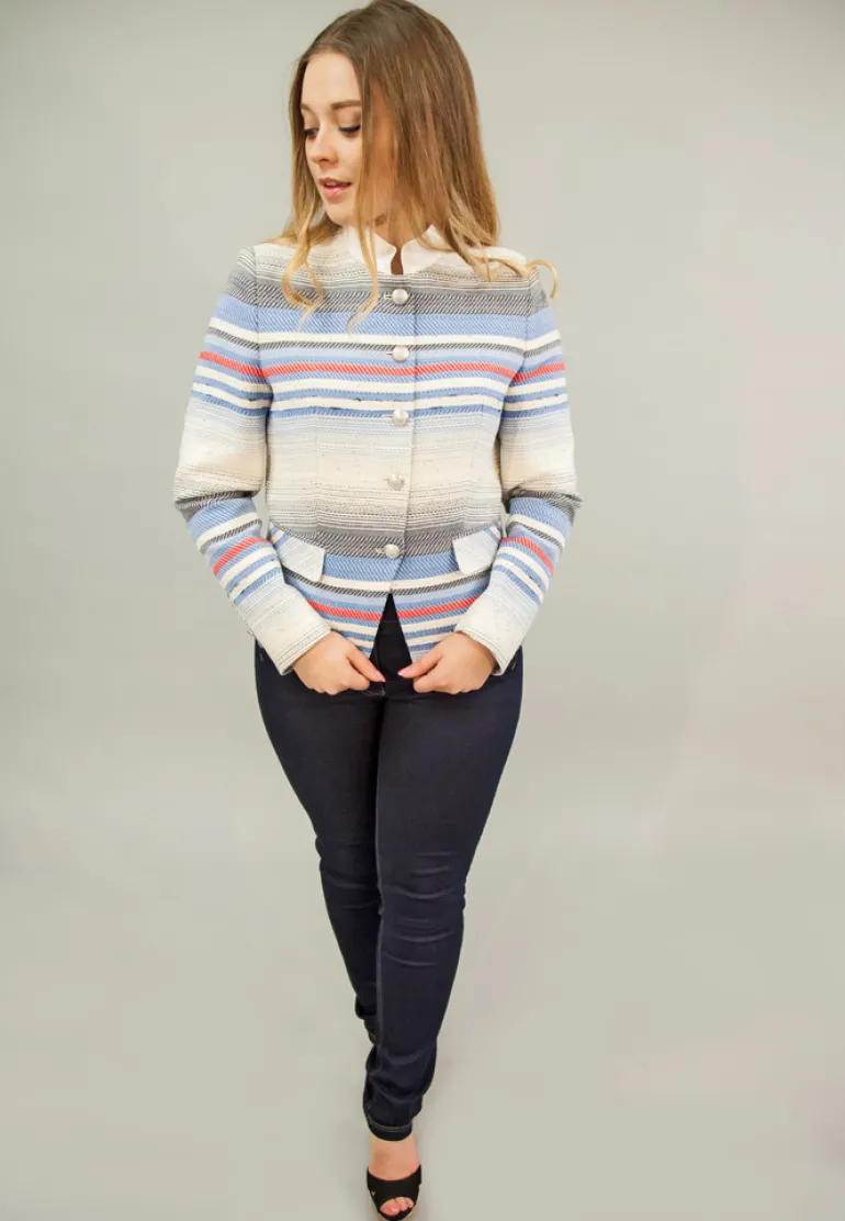 BARILOCHE BAGALA STRIPE SUMMER JACKET RED, BLUE & WHITE
