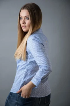 BARILOCHE LUARCA DAISY PRINT SHIRT BLUE