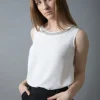 BARILOCHE MEDINA DIAMANTE COLLAR SLEEVELESS BLOUSE