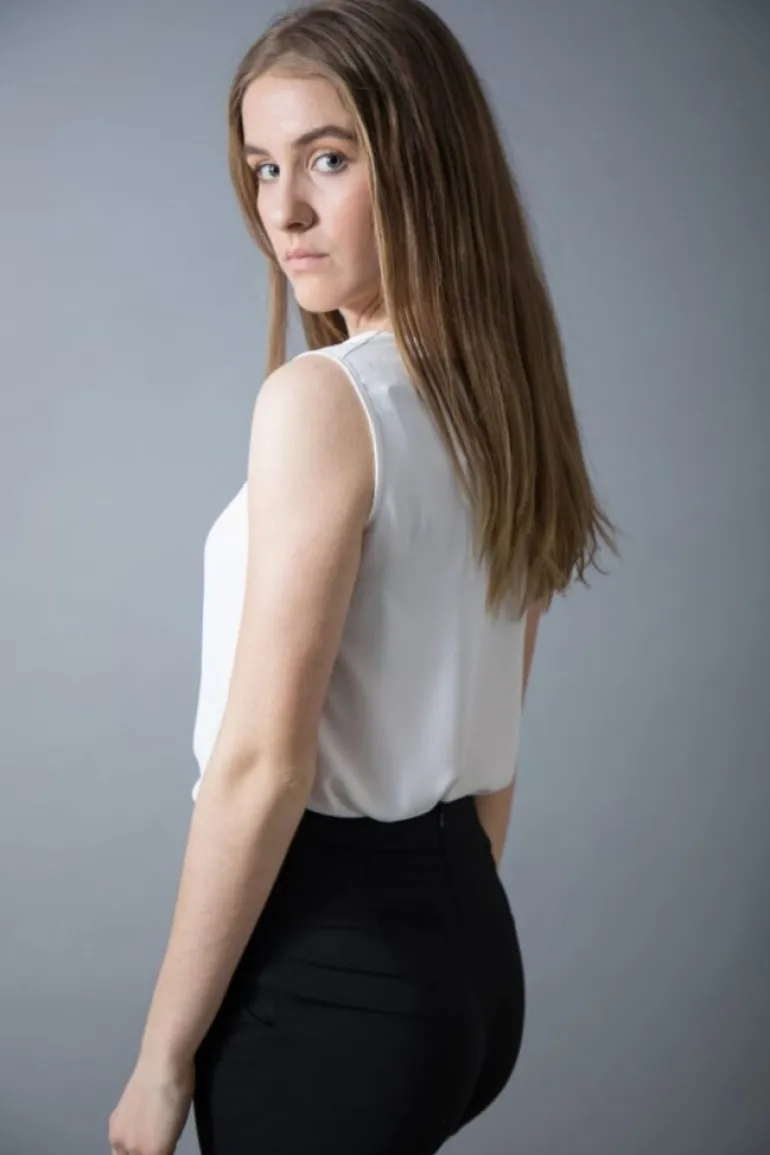 BARILOCHE MEDINA DIAMANTE COLLAR SLEEVELESS BLOUSE