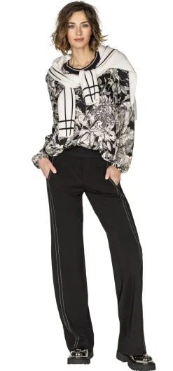 Beate Heymann Floralis Blouse Black and Cream