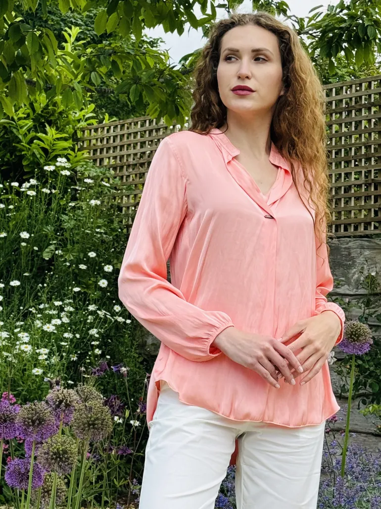 Beate Heymann Satin Blouse Apricot