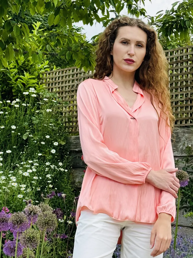 Beate Heymann Satin Blouse Apricot