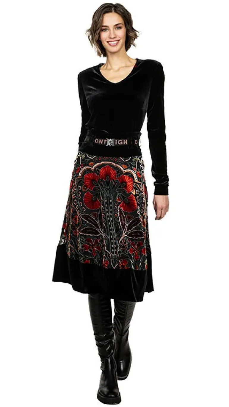Beate Heymann Velvet Skirt Red