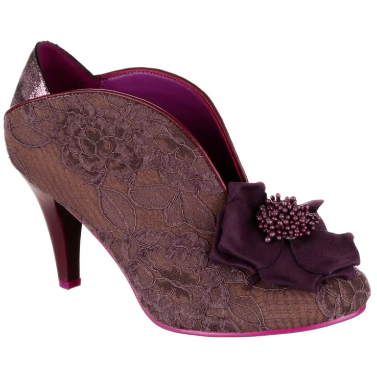 Bed of Roses Moonlit Serenade Purple Lace Heels