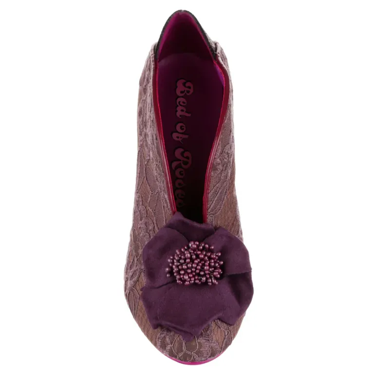 Bed of Roses Moonlit Serenade Purple Lace Heels