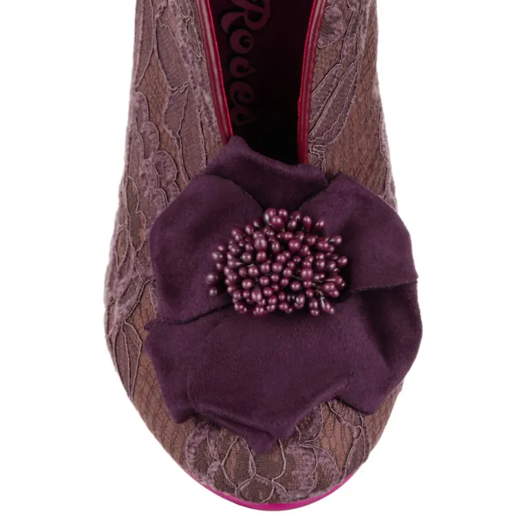 Bed of Roses Moonlit Serenade Purple Lace Heels