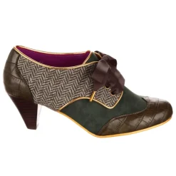 Bed of Roses Tippy Tap Green Tweed Shoes