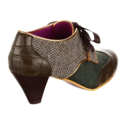 Bed of Roses Tippy Tap Green Tweed Shoes
