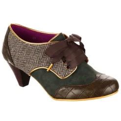 Bed of Roses Tippy Tap Green Tweed Shoes