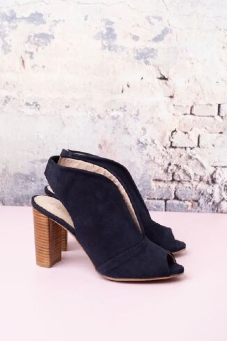 CARA ATLANTA HIGH SANDAL - NAVY OR TOMATO