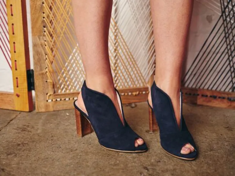 CARA ATLANTA HIGH SANDAL - NAVY OR TOMATO