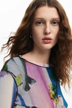 Desigual Airplane Lacroix Crop Top Tutti Fruti