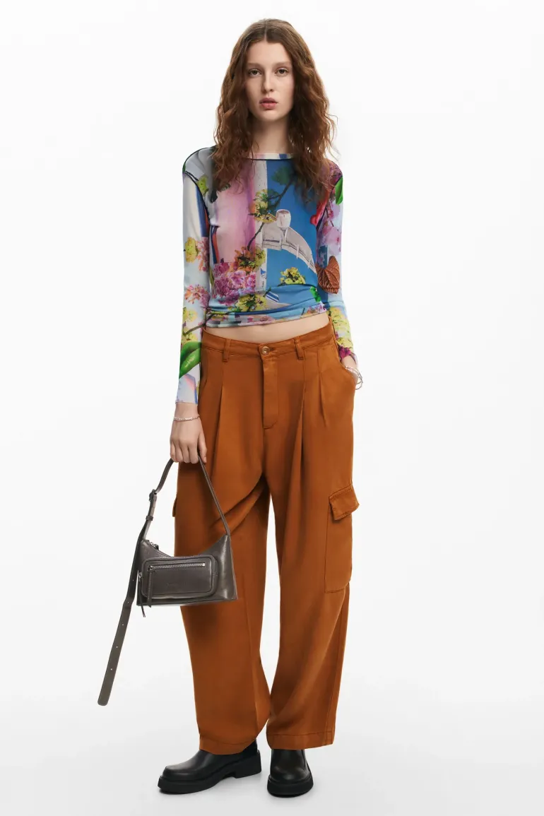 Desigual Airplane Lacroix Crop Top Tutti Fruti