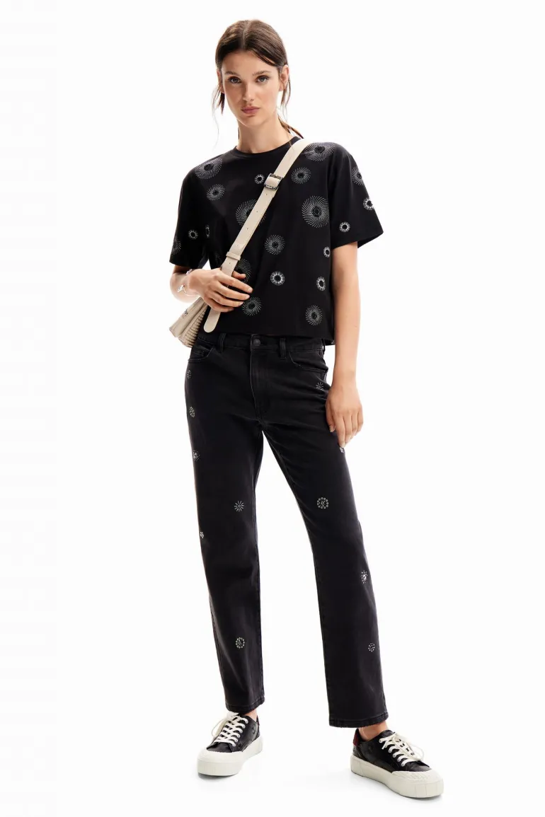 Desigual Appliquéd Jeans Black