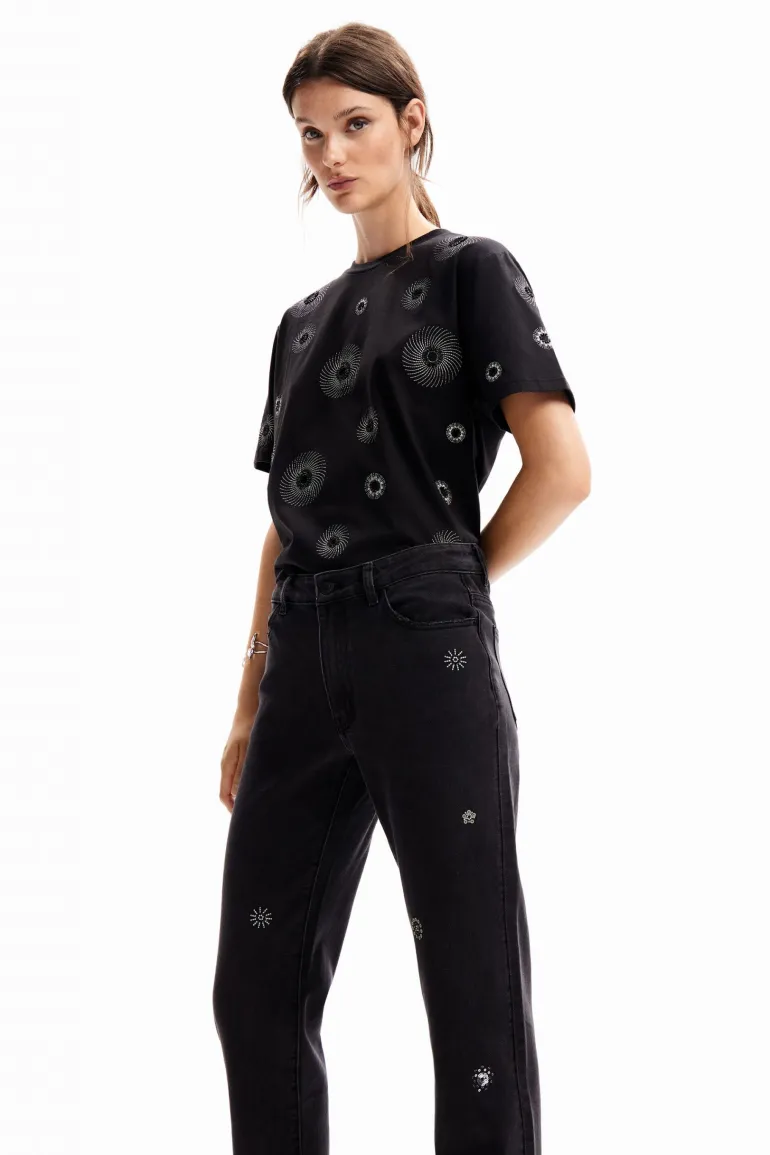Desigual Appliquéd Jeans Black