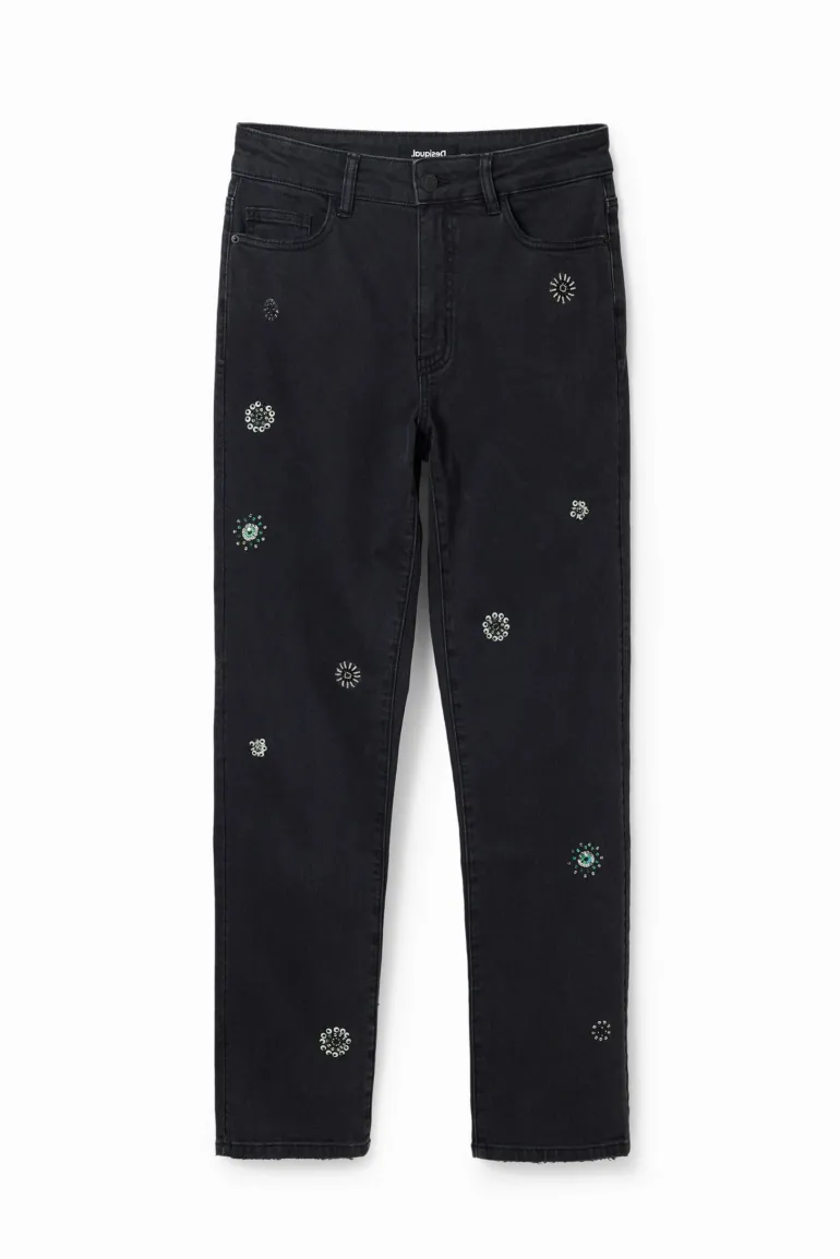 Desigual Appliquéd Jeans Black