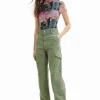 Desigual Cargo Trousers Bottle Green