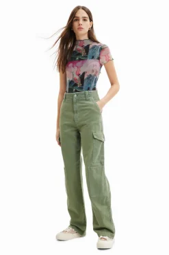 Desigual Cargo Trousers Bottle Green