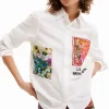 Desigual Embroidered Patch Shirt White