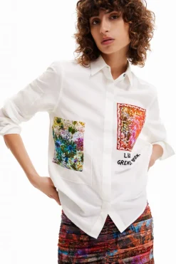 Desigual Embroidered Patch Shirt White