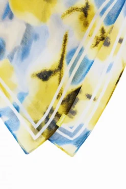 Desigual Floral Scarf Blue Water