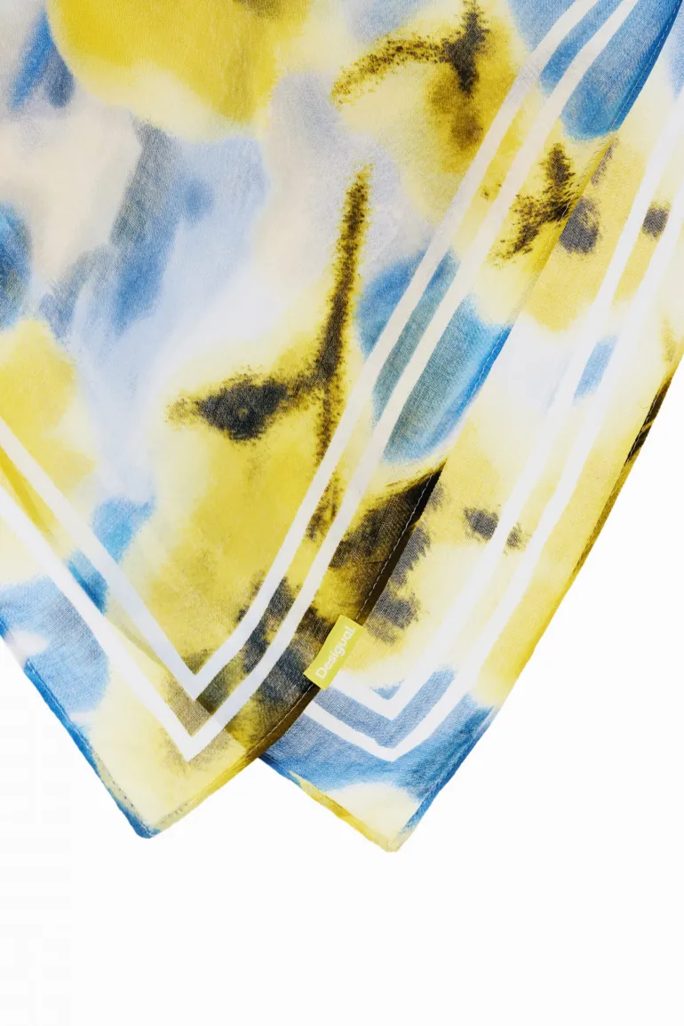 Desigual Floral Scarf Blue Water