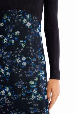 Desigual Lacroix Floral Midi Dress Navy