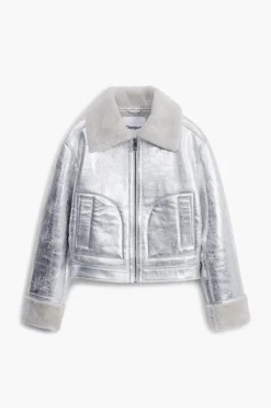 Desigual Londres Aviator Jacket Silver