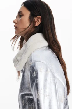 Desigual Londres Aviator Jacket Silver
