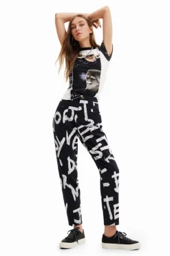 Desigual Manifesto Trousers Black