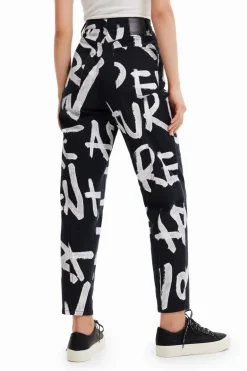 Desigual Manifesto Trousers Black