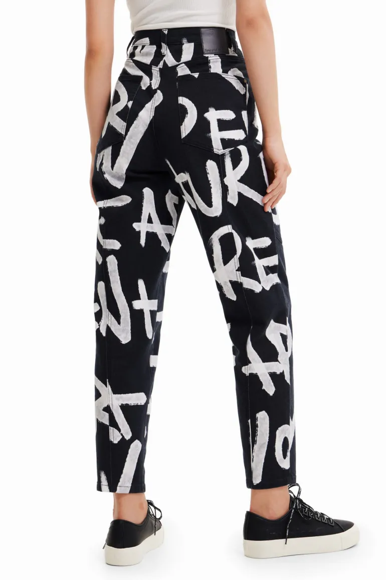 Desigual Manifesto Trousers Black