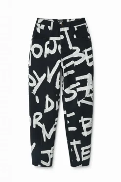 Desigual Manifesto Trousers Black