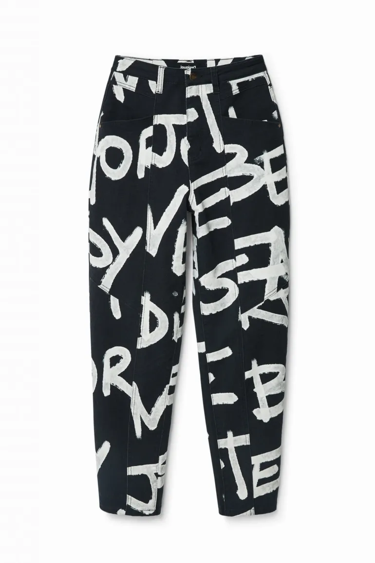 Desigual Manifesto Trousers Black