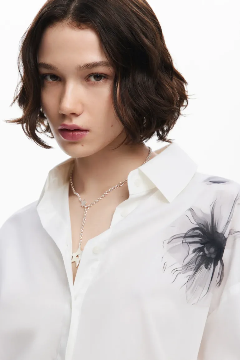 Desigual Osaka Poppy Shirt White