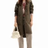 Desigual Padded Odense Long Jacket Khaki
