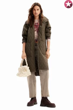 Desigual Padded Odense Long Jacket Khaki