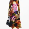 Desigual Petals Lacroix Midi Dress