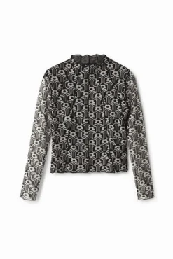 Desigual Retro Print Tulle Tee