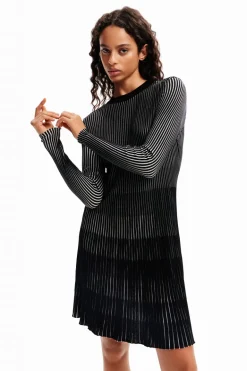 Desigual Short Ribbed Dress Black