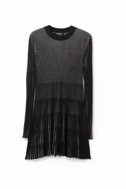 Desigual Short Ribbed Dress Black
