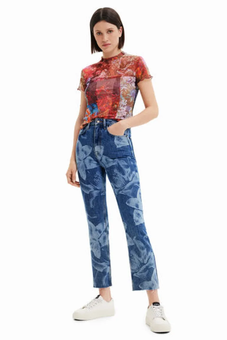 Desigual Straight Floral Jeans