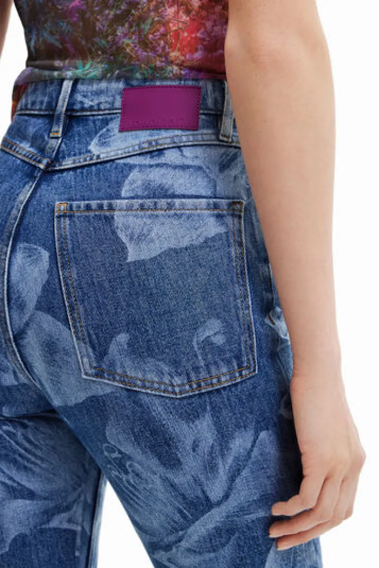 Desigual Straight Floral Jeans